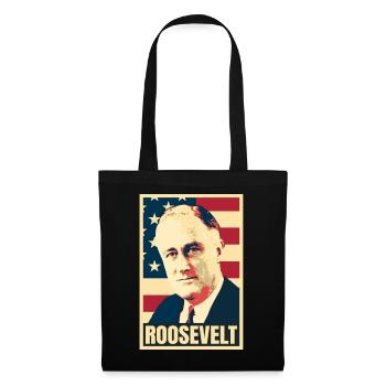 Geschichte des amerikanischen Präsidenten Franklin D. Roosevelt - Stoffbeutel - Schwarz - Vorne