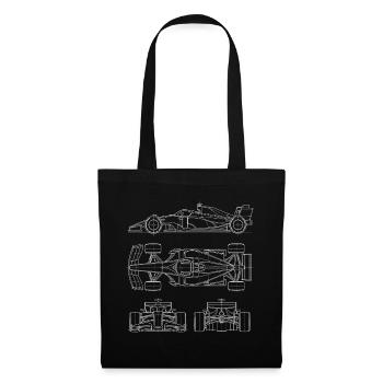 Rennwagen-Blueprint – Motorsport Engineer Racing - Stoffbeutel - Schwarz - Vorne