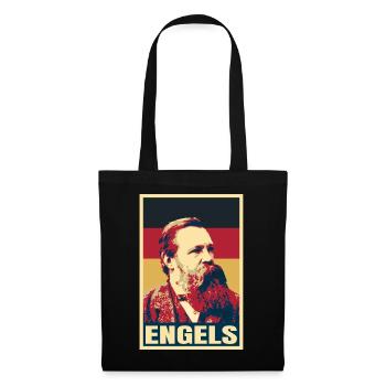 Friedrich Engels, deutscher Politikphilosoph - Stoffbeutel - Schwarz - Vorne