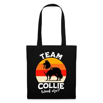 Team Langhaar Collie - Stoffbeutel - Schwarz - Vorne