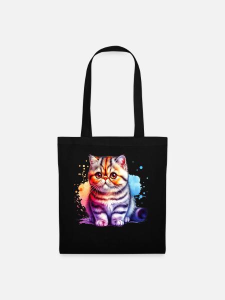 Exotische Kurzhaarkatze Geschenk - Stoffbeutel - Schwarz