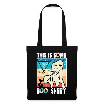 This is Some Boo Sheet Spruch Vintage Fu Halloween - Stoffbeutel - Schwarz - Vorne