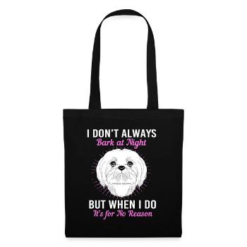 Lhasa Apso - Stoffbeutel - Schwarz - Vorne