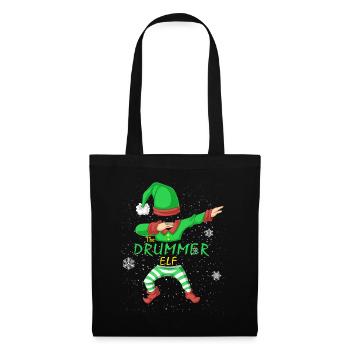 Schlagzeuger Elf Familie Passende Weihnachtstrupp - Stoffbeutel - Schwarz - Vorne