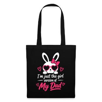 Mädchenversion von My Dad Bunny Tee - Stoffbeutel - Schwarz - Vorne