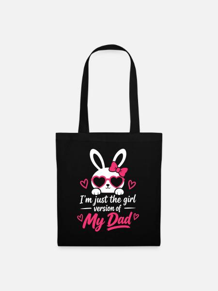Mädchenversion von My Dad Bunny Tee - Stoffbeutel - Schwarz