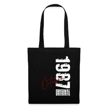 39. Geburtstag Geschenk Mann Original Oktober 1987 - Stoffbeutel - Schwarz - Vorne