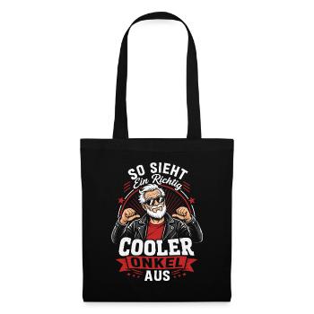 So sieht ein cooler Onkel aus - Stoffbeutel - Schwarz - Vorne