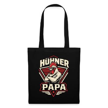 Hühner Papa Hühnerbesitzer Bauer - Stoffbeutel - Schwarz - Vorne