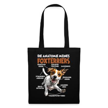 Hundesprüche Hundeliebhaber Geschenk Fox Terrier - Stoffbeutel - Schwarz - Vorne