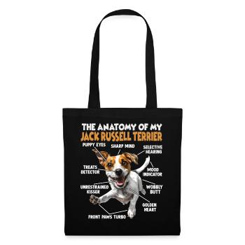 Jack Russell Hundehalter T Gassi  Jack Russell - Stoffbeutel - Schwarz - Vorne