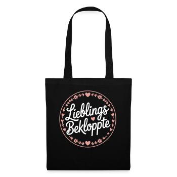 Lieblings Bekloppte Freundin lustiges Logo Beste - Stoffbeutel - Schwarz - Vorne