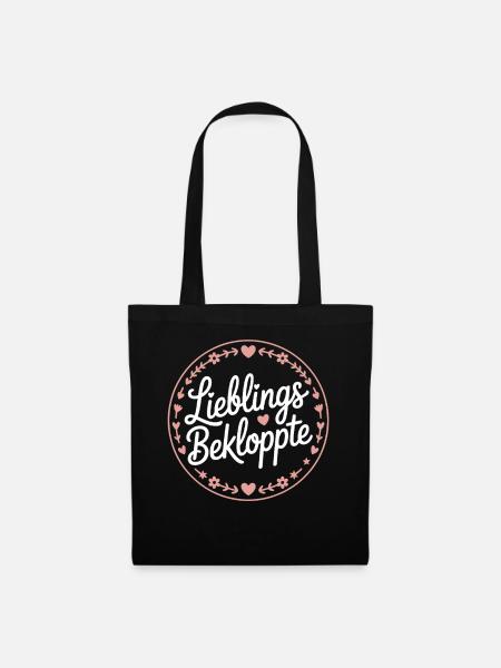 Lieblings Bekloppte Freundin lustiges Logo Beste - Stoffbeutel - Schwarz