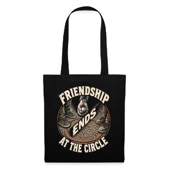 Pentanque Friendship Ends At The Circle - Stoffbeutel - Schwarz - Vorne