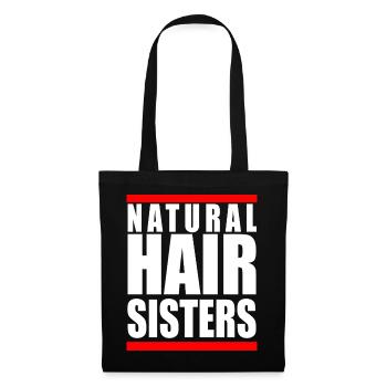 Natural Hair Sisters Afro Pride Beste Freundin Geschenk - Stoffbeutel - Schwarz - Vorne