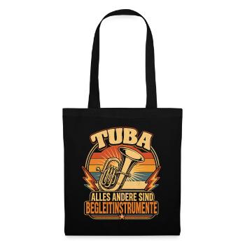 Tuba Witz Spruch Tubist Musiker - Stoffbeutel - Schwarz - Vorne