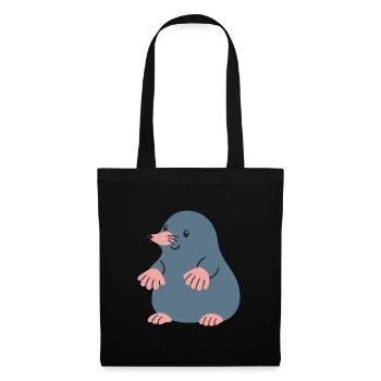 Maulwurf Illustration Geschenkidee Tierliebhaber - Stoffbeutel - Schwarz - Vorne