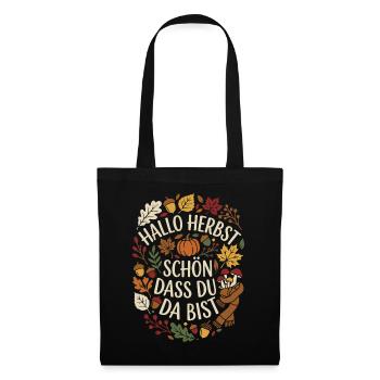 Hallo Herbst | Herbstzeit | Indian Summer - Stoffbeutel - Schwarz - Vorne