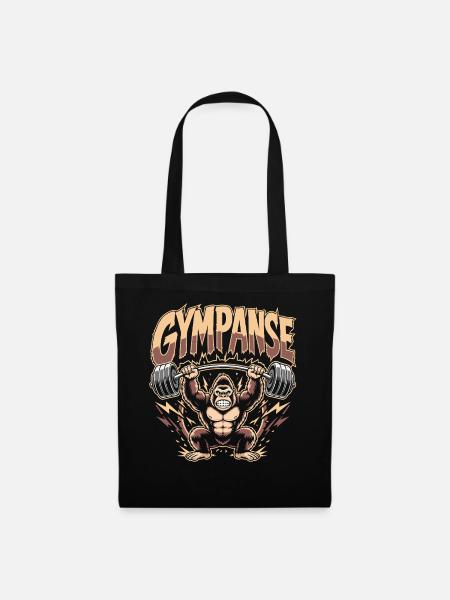 Gympanse Gewichtheber Bodybuilding - Stoffbeutel - Schwarz