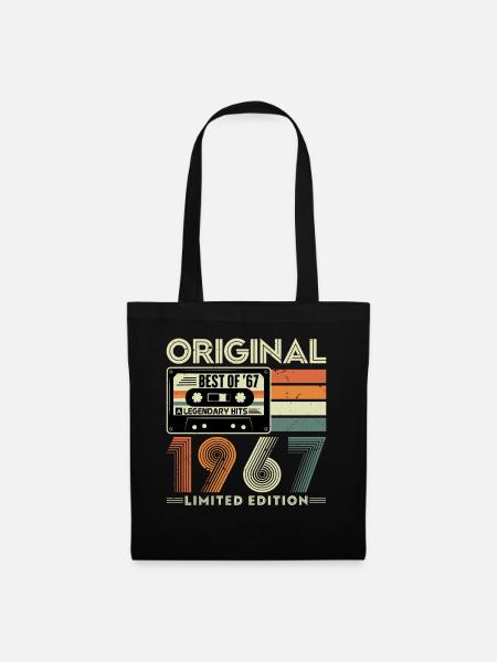 Original 1967 Jahrgang Vintage Geburtstag Retro - Stoffbeutel - Schwarz