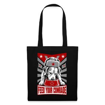 Kamerad Hund Futterbanner Propaganda - Stoffbeutel - Schwarz - Vorne