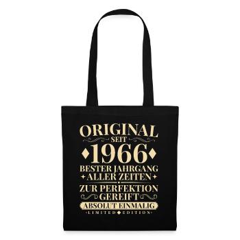Original seit 1966 Jahrgang Absolut Einmalig - Stoffbeutel - Schwarz - Vorne
