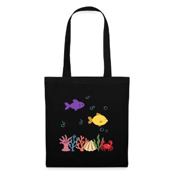 Fisch Unterwasser Kinder Meer Design Tierliebhaber - Stoffbeutel - Schwarz - Vorne