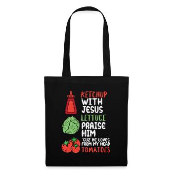 Ketchup mit Jesus Gemüse-Praise - Stoffbeutel - Schwarz - Vorne