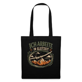 Arbeite in Gleitzeit Segelflieger - Stoffbeutel - Schwarz - Vorne
