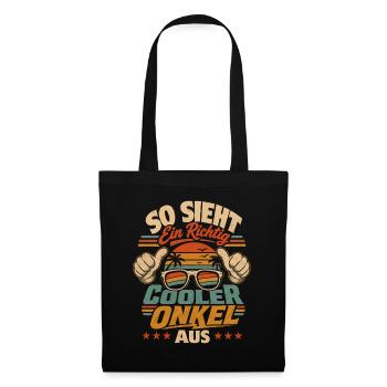 So sieht ein cooler Onkel aus - Stoffbeutel - Schwarz - Vorne