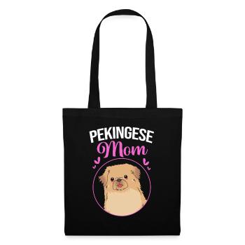 Pekinese Peningese - Stoffbeutel - Schwarz - Vorne