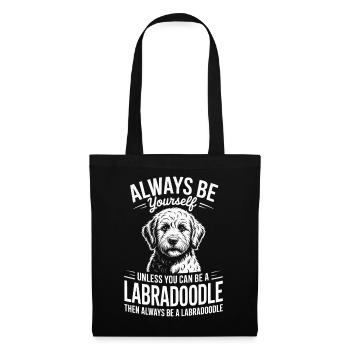 Labradoodle Sprüche Lustiges Labradoodle Geschenk  - Stoffbeutel - Schwarz - Vorne