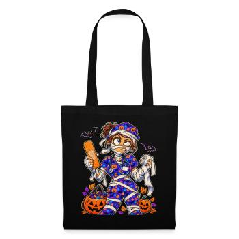 Halloween-Mumie Medizinerin - Stoffbeutel - Schwarz - Vorne