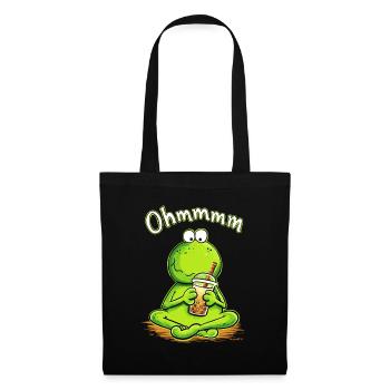 Bubble Tea Frosch Ohmmmm Boba Humor - Stoffbeutel - Schwarz - Vorne