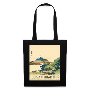 Mt Fuji Road Trip Neo Ukiyo-e Japanese Art - Stoffbeutel - Schwarz - Vorne