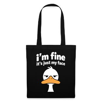 Grumpy Duck Face Meme Tee - Stoffbeutel - Schwarz - Vorne