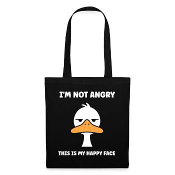 Happy Face Duck Nicht wütend - Stoffbeutel - Schwarz - Vorne