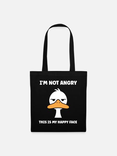 Happy Face Duck Nicht wütend - Stoffbeutel - Schwarz