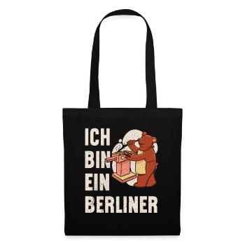 Ich bin ein Berliner – BBQ Bär Grillen Geschenk - Stoffbeutel - Schwarz - Vorne