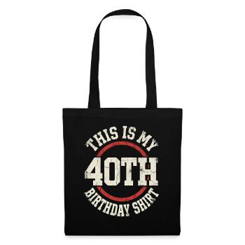 40. Geburtstag Shirt Kreis Logo Stil - Stoffbeutel - Schwarz - Vorne