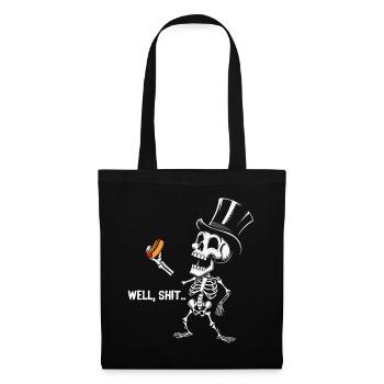 Well Shit Skeleton Lost Hot Dog Halloween - Stoffbeutel - Schwarz - Vorne