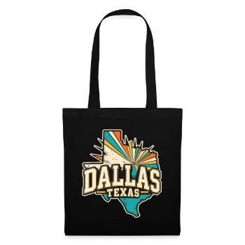 Texas Dallas Retro  - Stoffbeutel - Schwarz - Vorne