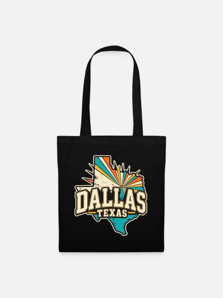 Texas Dallas Retro  - Stoffbeutel - Schwarz