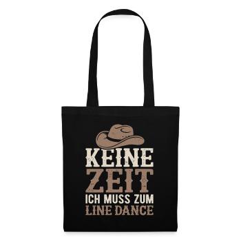 Line Dance Country Linedance Tanzen Cowboyhut - Stoffbeutel - Schwarz - Vorne