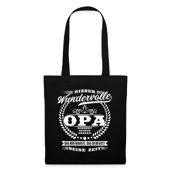 Geschenke für Opa Wundervoller Opa - Stoffbeutel - Schwarz - Vorne