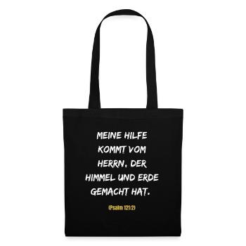 Meine Hilfe Kommt Vom Herrn - Stoffbeutel - Schwarz - Vorne