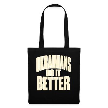 Ukrainer Stolz im Retro Schriftzug - Stoffbeutel - Schwarz - Vorne