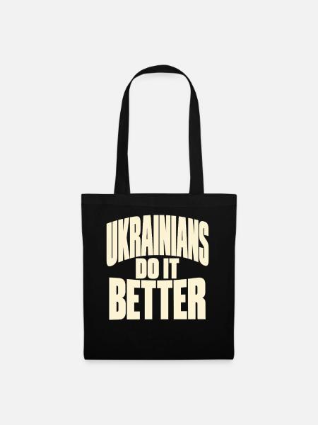 Ukrainer Stolz im Retro Schriftzug - Stoffbeutel - Schwarz