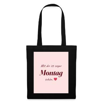 Montag Liebe - Stoffbeutel - Schwarz - Vorne