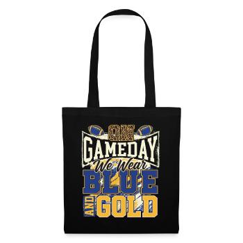 Am Spieltag tragen wir Blau und Gold – Football-Fan - Stoffbeutel - Schwarz - Vorne